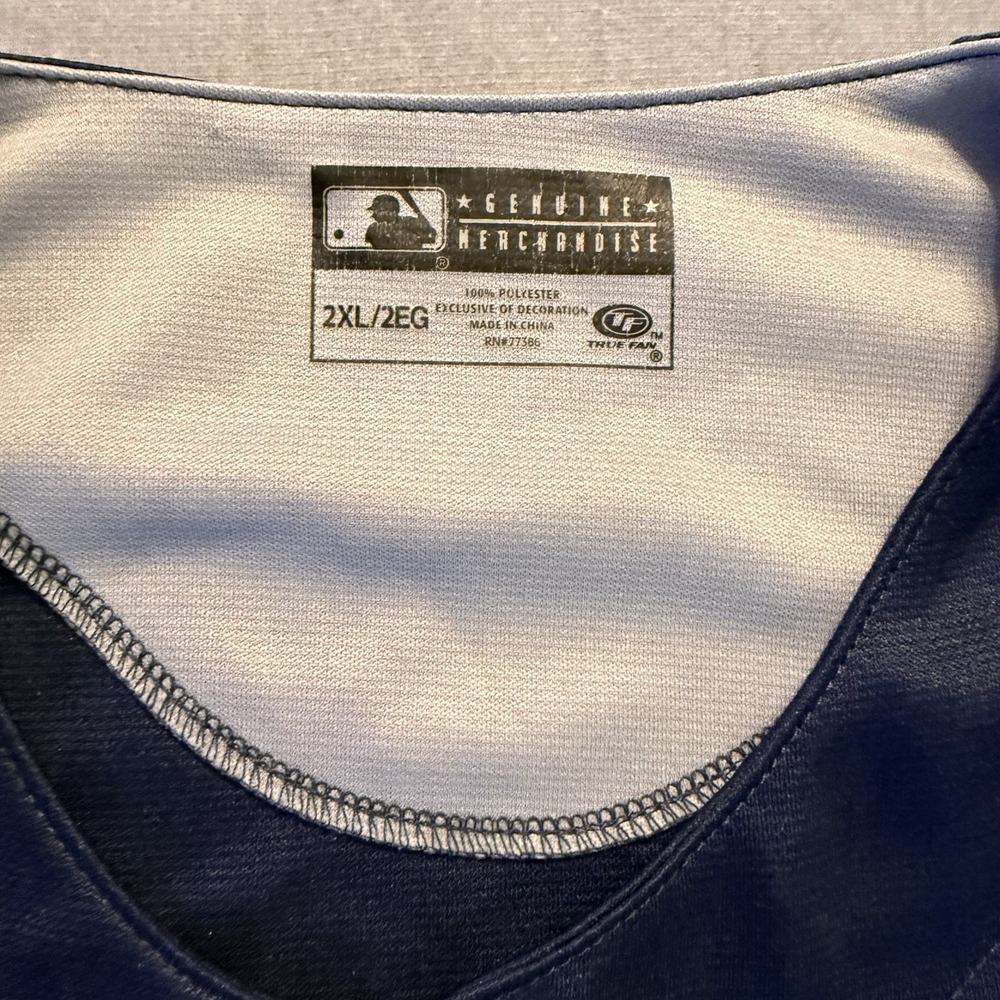 Houston Astros True Fan Baseball Jersey Men's 2XL Blue Button Front MLB - Picture 6 of 7